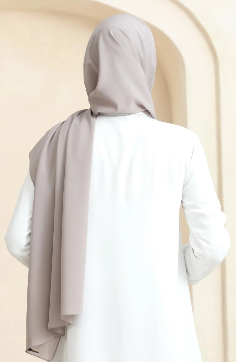 Sefa Merve Crepe Plain Shawl 81077-05 Stone