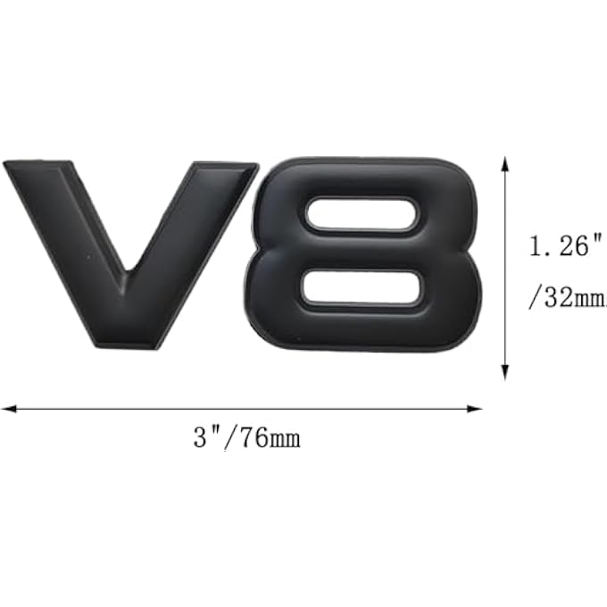 rayihni V8 Emblem V8 Badge Decal Apart Logo Sticker Compatible With Universal Cars Trucks 1 Piece Metal ChromeFor Nissan Patrol Patrol Armada Y62 Y61 Accessories Black - Image 3