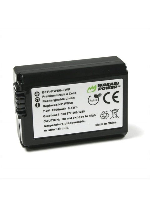 Battery for Sony NP-FW50 (Compatible with ZV-E10, Alpha a7, a7 II, a7R, a7R II, a7S, a7S II, a5000, a5100, a6000, a6300, a6500, NEX-5T, Cyber-Shot DSC-RX10 III and More)