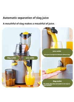 Smart Rahah Slow Masticating Juicer Extractor Easy to  Clean, High Juice Yield≥98.5%，Spiral Slow Pressure Keep the Juice Nutritious, Juice Residue Separation, Juice Extractor with Quiet Motor, Grey Color  - Image 2