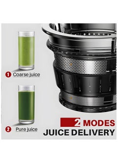 Smart Rahah Slow Masticating Juicer Extractor Easy to  Clean, High Juice Yield≥98.5%，Spiral Slow Pressure Keep the Juice Nutritious, Juice Residue Separation, Juice Extractor with Quiet Motor, Grey Color  - Image 5