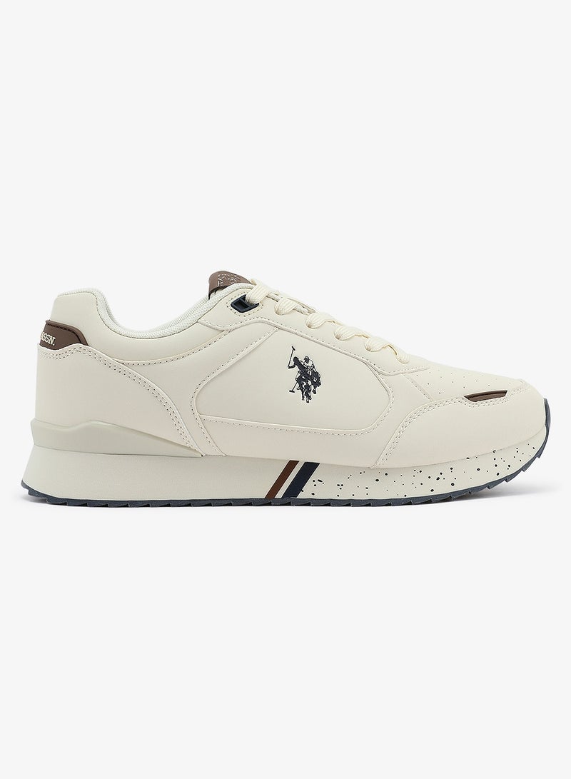 U.S. Polo Assn. Men's Beige Sneakers - Lightweight Shoes Timeless Lace-Up Style Shoes, Ideal for Casual Outings - Image 1