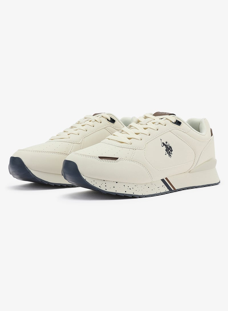 U.S. Polo Assn. Men's Beige Sneakers - Lightweight Shoes Timeless Lace-Up Style Shoes, Ideal for Casual Outings - Image 4