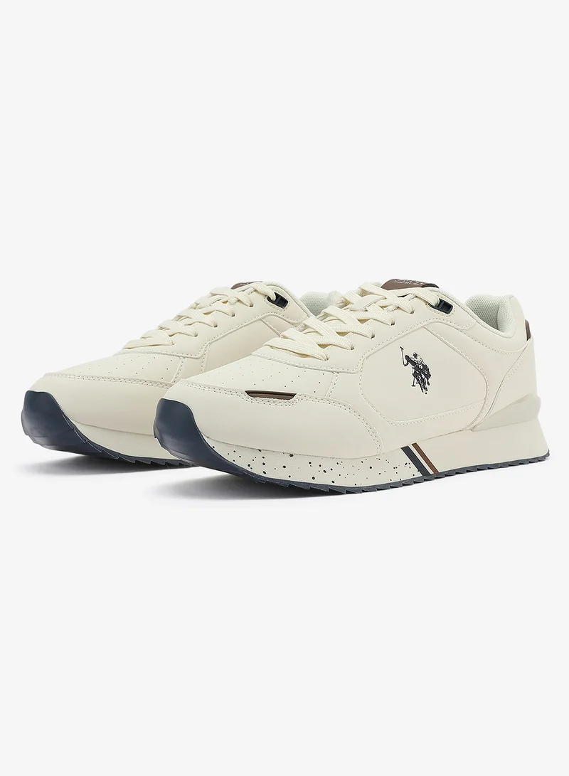 U.S. Polo Assn. beige Men's Beige Sneakers - Lightweight Shoes Timeless Lace-Up Style Shoes, Ideal for Casual Outings for Men | Best Price UAE