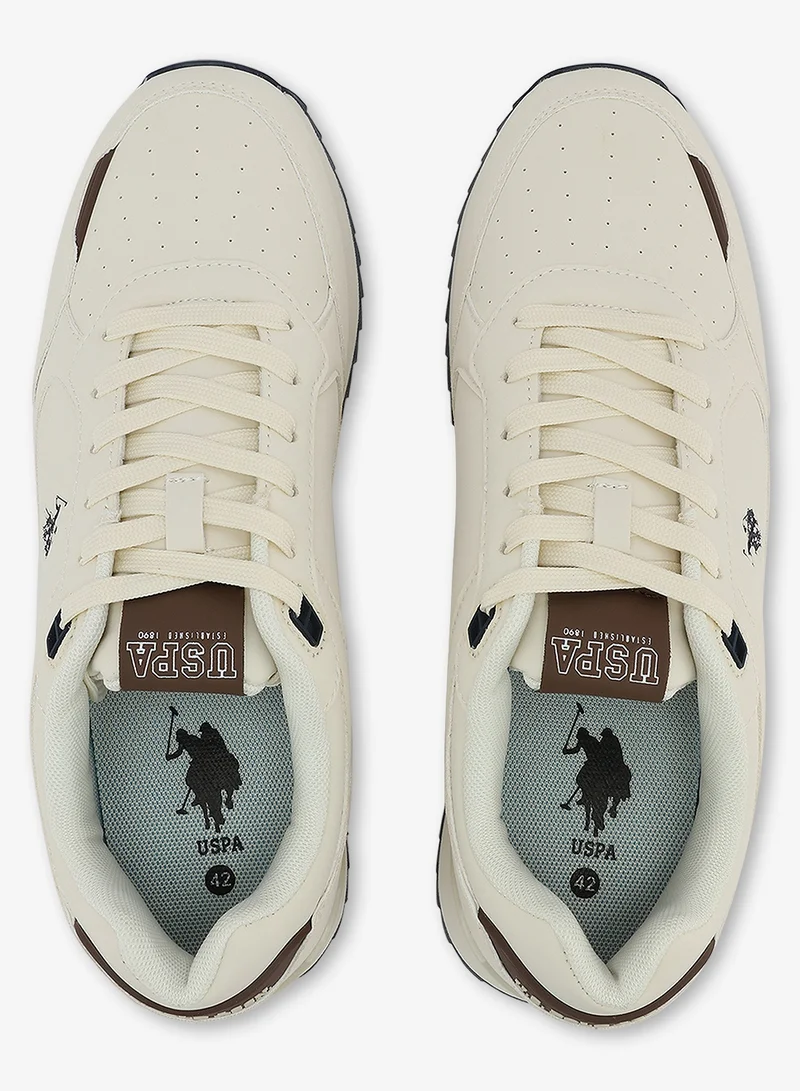 U.S. Polo Assn. beige Men's Beige Sneakers - Lightweight Shoes Timeless Lace-Up Style Shoes, Ideal for Casual Outings for Men | Best Price UAE