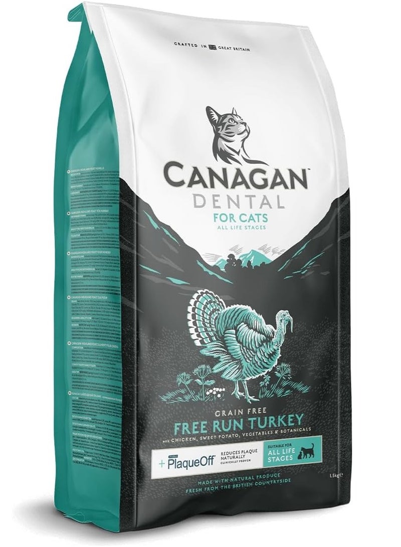 Canagan Free Run Turkey Dental Dry Cat Food 4KG - Image 1