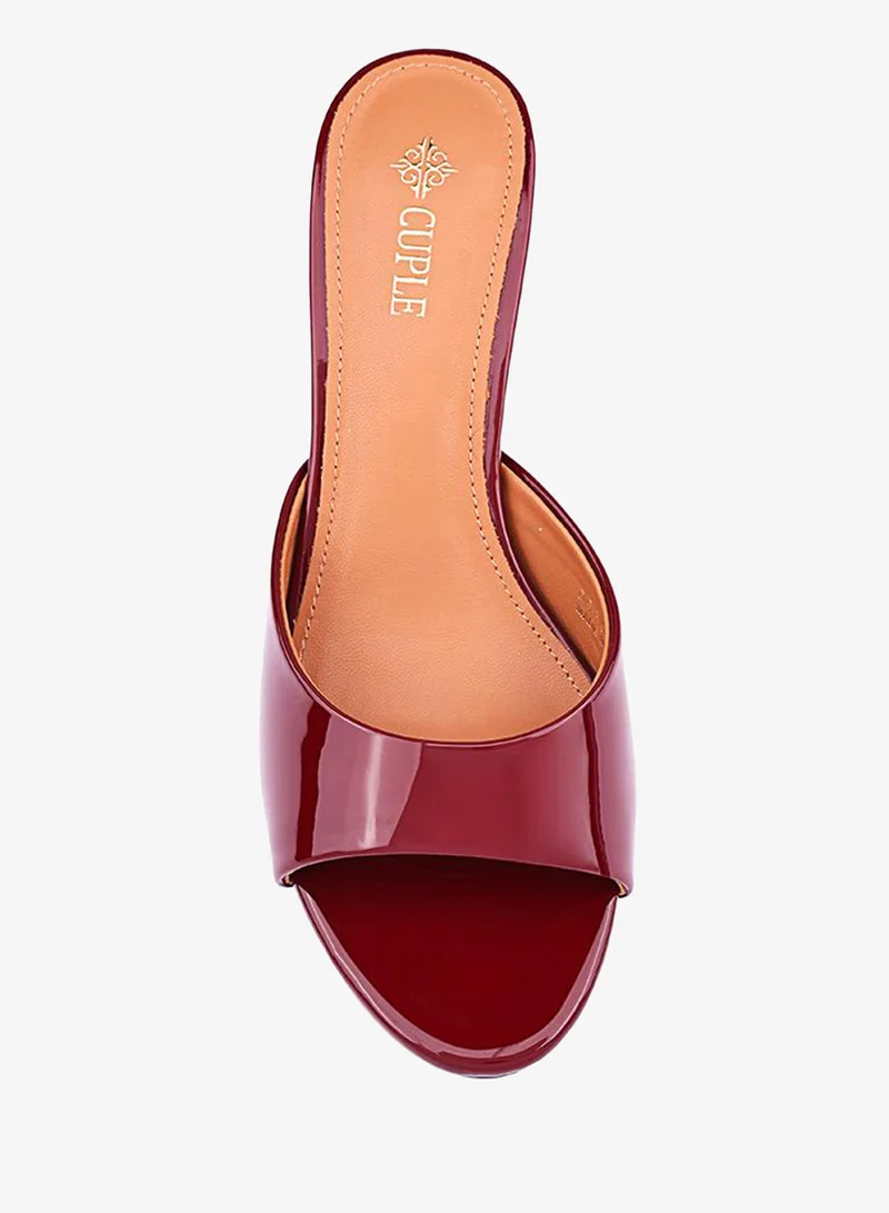 Cuple Maroon Women Heeled Slide Sandals for Women | Best Price UAE
