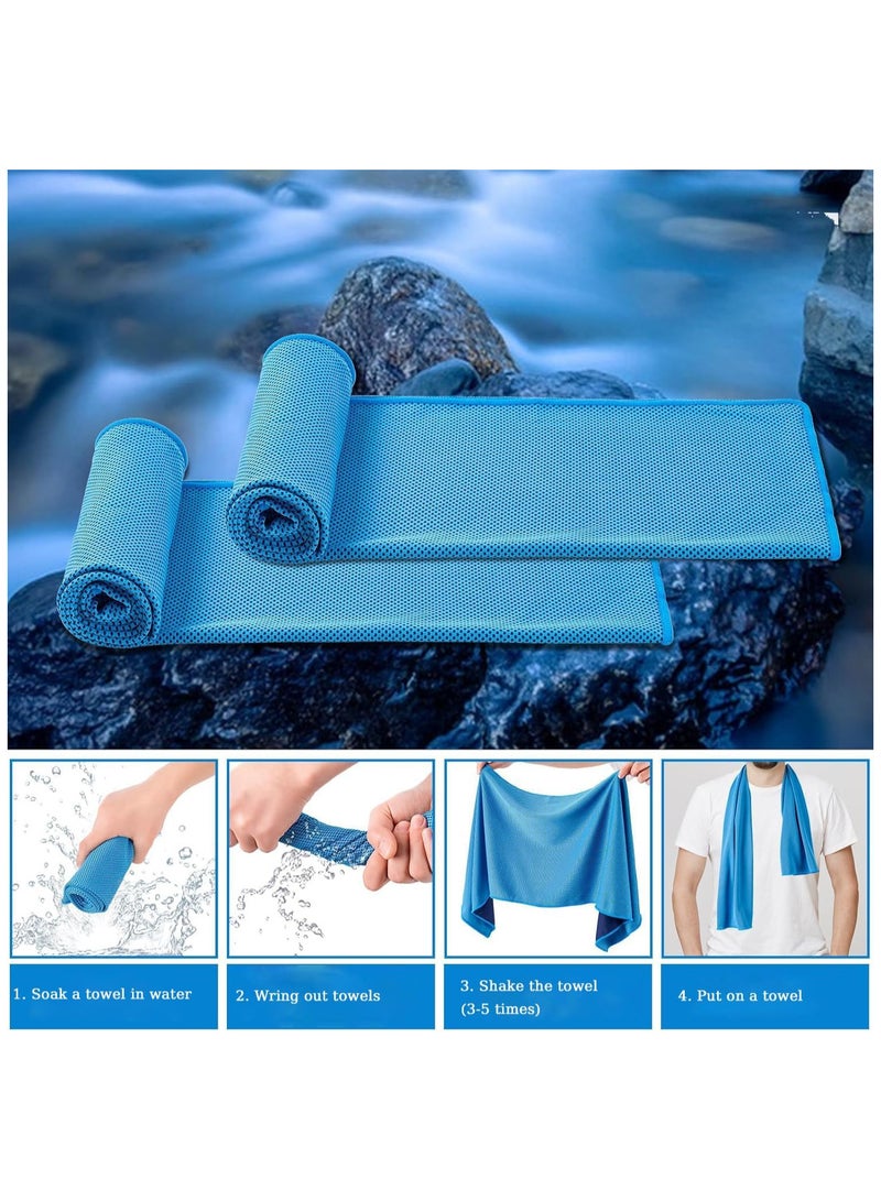 Bilov Cooling Towels, 10 Pack Ice Towel, Mesh Cooling Towel, Soft Breathable Chilly Towel, Ice Towel for Neck, Microfiber Towel, for Yoga, Golf, Sport, Running, Gym, Workout, Camping, Fitness, 100 * 30 cm - Image 2