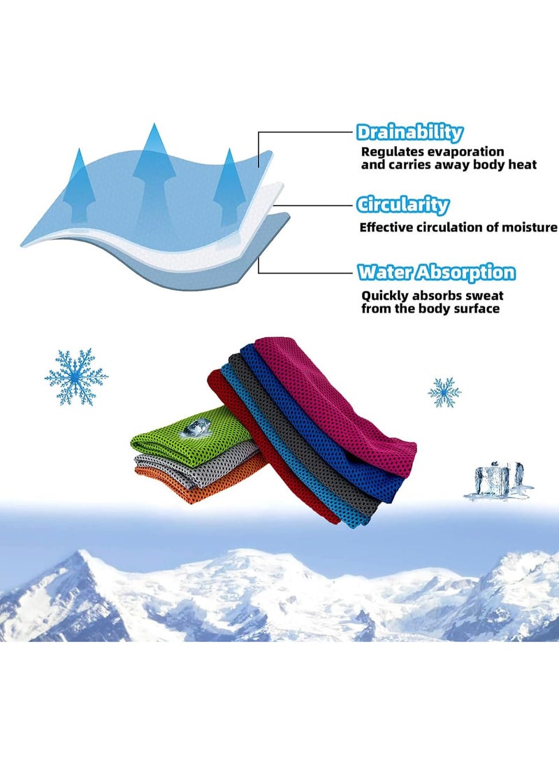 Bilov Cooling Towels, 10 Pack Ice Towel, Mesh Cooling Towel, Soft Breathable Chilly Towel, Ice Towel for Neck, Microfiber Towel, for Yoga, Golf, Sport, Running, Gym, Workout, Camping, Fitness, 100 * 30 cm - Image 3