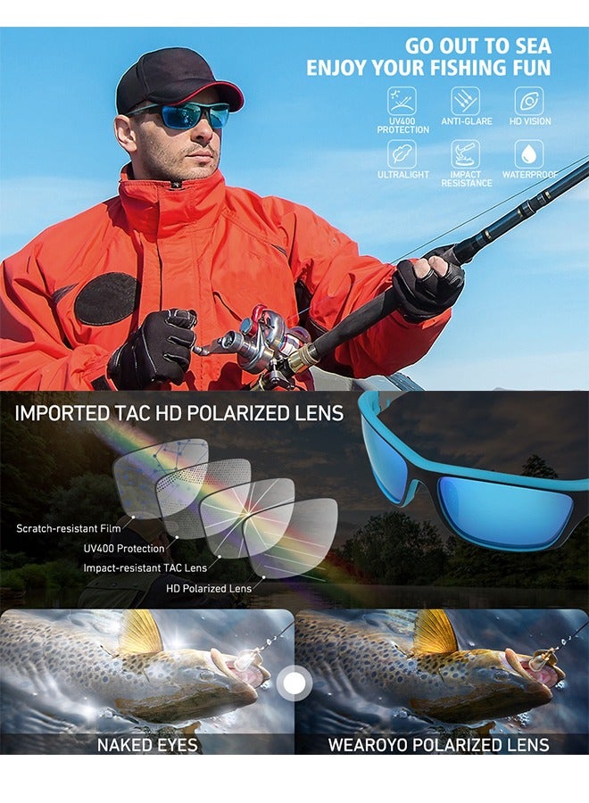 Polarized Sports Sunglasses,UV400 Protection Glasses for Driving Fishing - Image 4