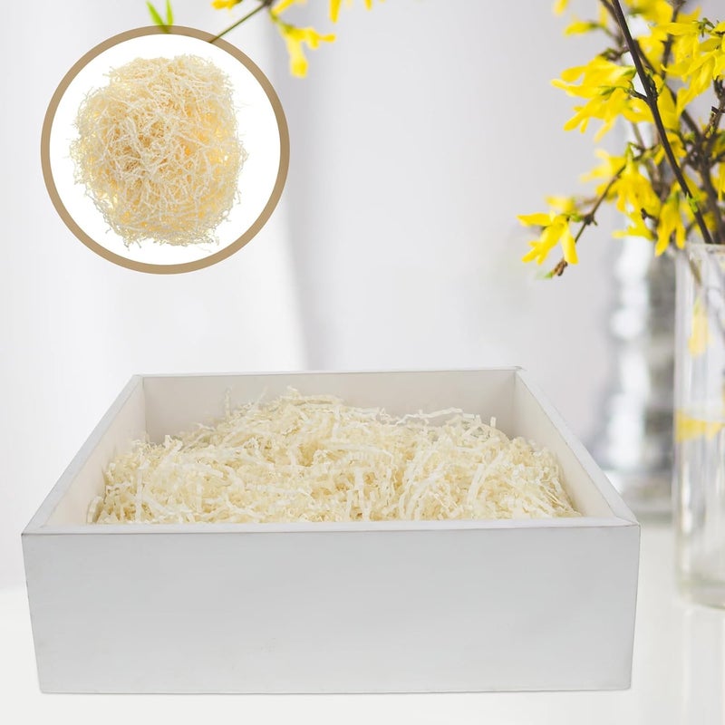 BIUDECO Crinkle Cut Paper Shred Filler 5pcs, 100g Per Pack, Milk White Shredded Paper for Box Filling, Basket Stuffing, and Packaging Supplies - Image 3