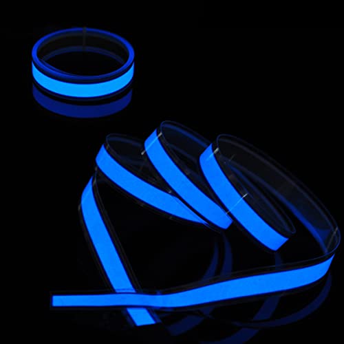 lychee®3 Ft 1M 1M Neon Glowing Strobing Electroluminescent Robbin El Tape Belt EL Wire Rope with Battery Pack for Cosplay Decoration Bruning Festival (3Ft, Blue) - Image 2