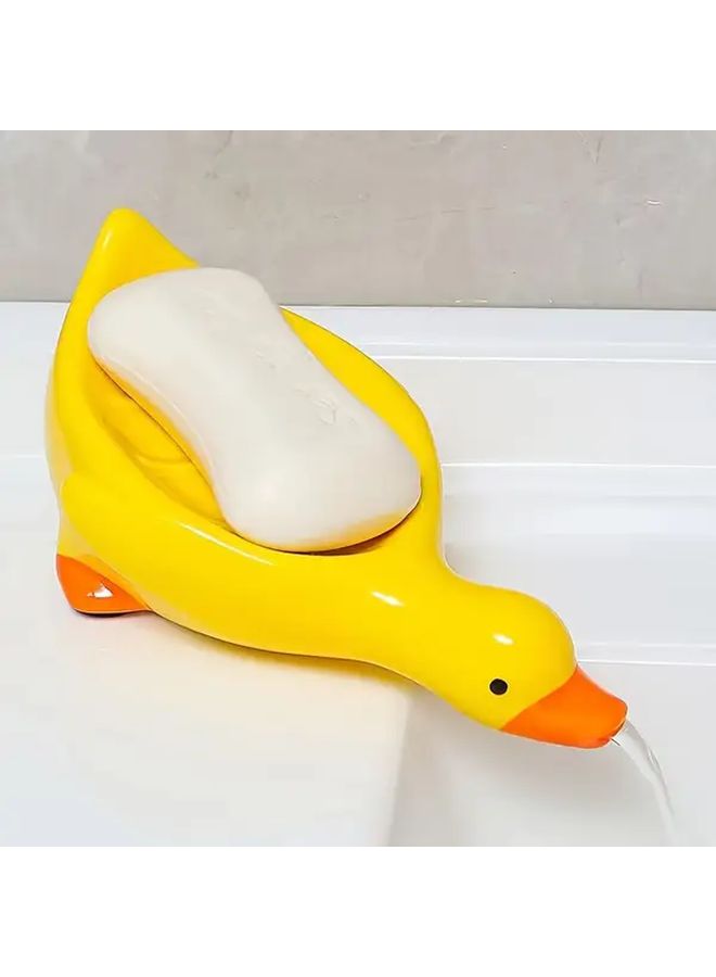 White Duck Shaped Soap Dish With Drainage Holes Bathroom Organizer - Image 5