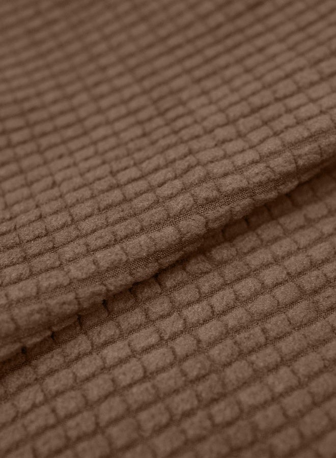 ايست من نون غطاء أريكة بتصميم مرن مع قاعدة مطاطية، قماش سهل الانزلاق - رائع لحماية الأثاث، قابل للغسل وصديق للكلاب/القطط - مقعد واحد (90-130 سم) - كاكي - Image 4