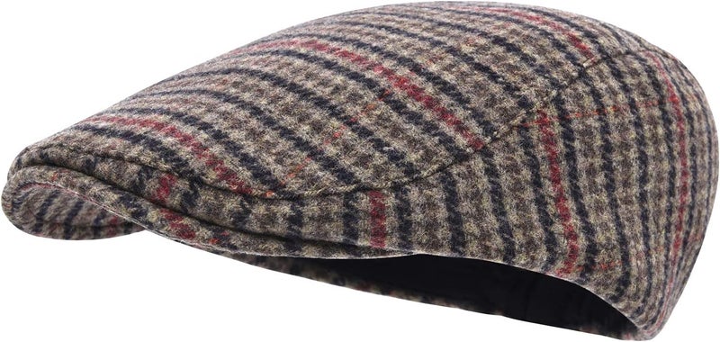 STARANCE Men's Flat Cap Wool Tweed Driving Irish Newsboy Hat - Image 1