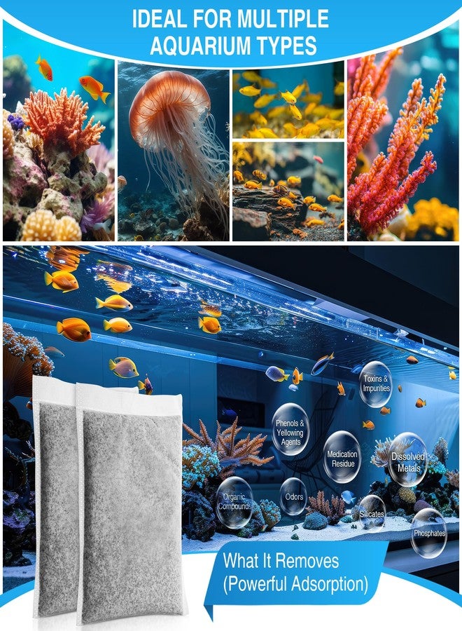 Ceoighe 2 Pack 11oz Aquarium Filtration Media, Extruded Carbon & Ion Exchange Resin in Nylon Bags, Treats 75-100 Gallons Per Bag, Removes Phosphates & Metals for Reef, Marine, Jellyfish & High pH Aquariums - Image 5