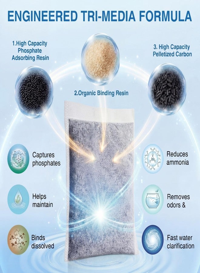 Ceoighe 2 Pack 11oz Aquarium Filtration Media, Extruded Carbon & Ion Exchange Resin in Nylon Bags, Treats 75-100 Gallons Per Bag, Removes Phosphates & Metals for Reef, Marine, Jellyfish & High pH Aquariums - Image 2
