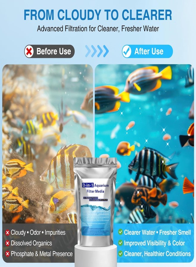 Ceoighe 2 Pack 11oz Aquarium Filtration Media, Extruded Carbon & Ion Exchange Resin in Nylon Bags, Treats 75-100 Gallons Per Bag, Removes Phosphates & Metals for Reef, Marine, Jellyfish & High pH Aquariums - Image 4