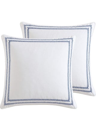 Laura Ashley Cotton 2 Piece Pillow Sham Set, Farmhouse Home Décor, Euro, Stitched Vine Blue - pzsku/Z02E9D465757DD6DEEE74Z/45/_/1741637405/bb5fdf83-2b8f-4f81-8ad2-4cfead022dbb