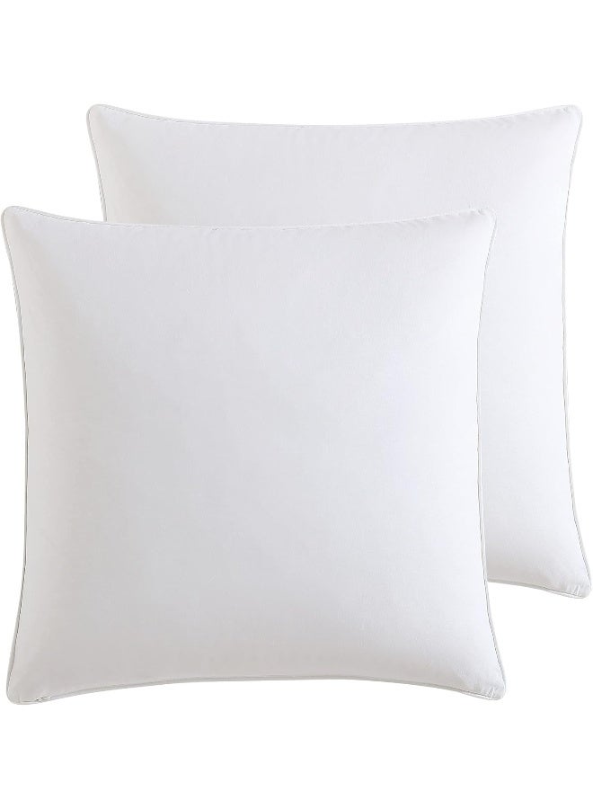 LAURA ASHLEY Laura Ashley Cotton 2 Piece Pillow Sham Set, Farmhouse Home Décor, Euro, Stitched Vine Blue  - Image 2