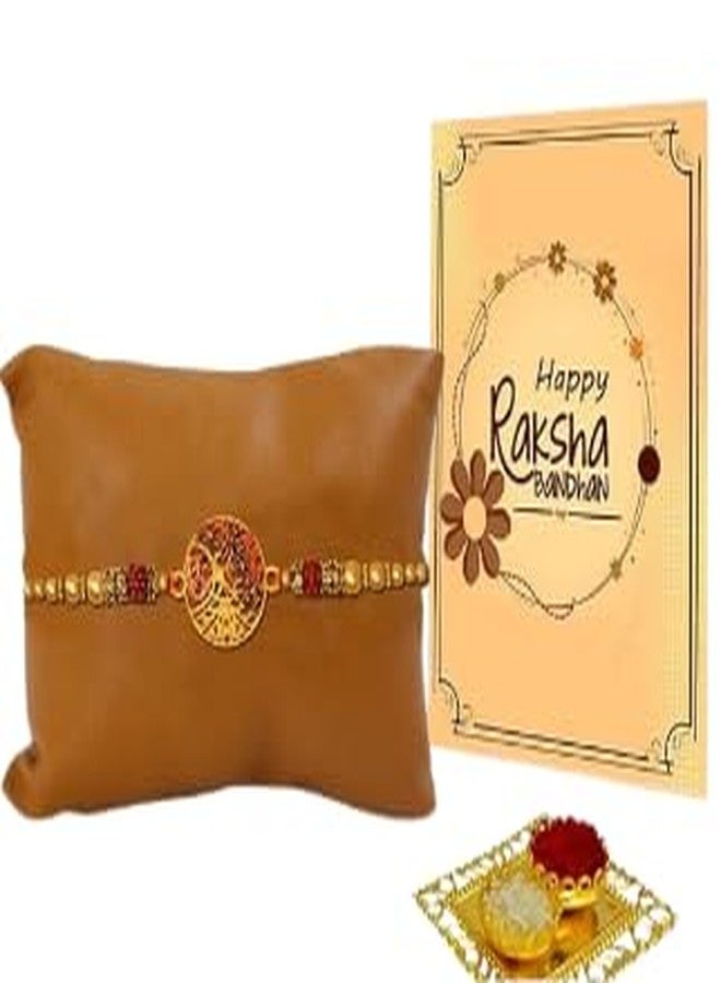 Avirons Rakhi for Bhai/Bhaiya/Brother on Raksha Bandhan| Designer Set of Rakhi with Rakshabandhan Greeting Card Gifts Combo pack for brother, bhai - Image 1