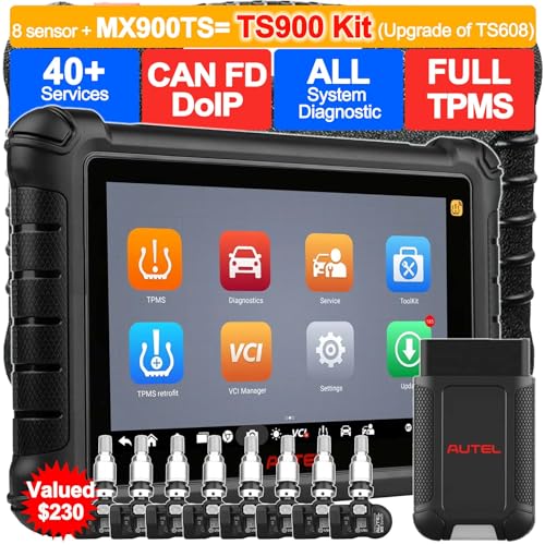 Autel Scanner TS900 TPMS Programming Tool w 230 8PCS MX Sensors Sames as MX900TS MK900TS Full TPMS as MP900TS Better TS608 CAN FD  Do IP All Sys Diagnostic Bi Directional 40 Services