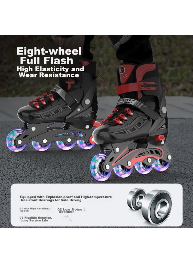 Sway Roller Skates For Children, Inline Skates For Boys And Girls, Complete Set With Adjustable Wheels, Roller Skates For Beginners And Older Kids, Straight-wheel S7 - Image 2