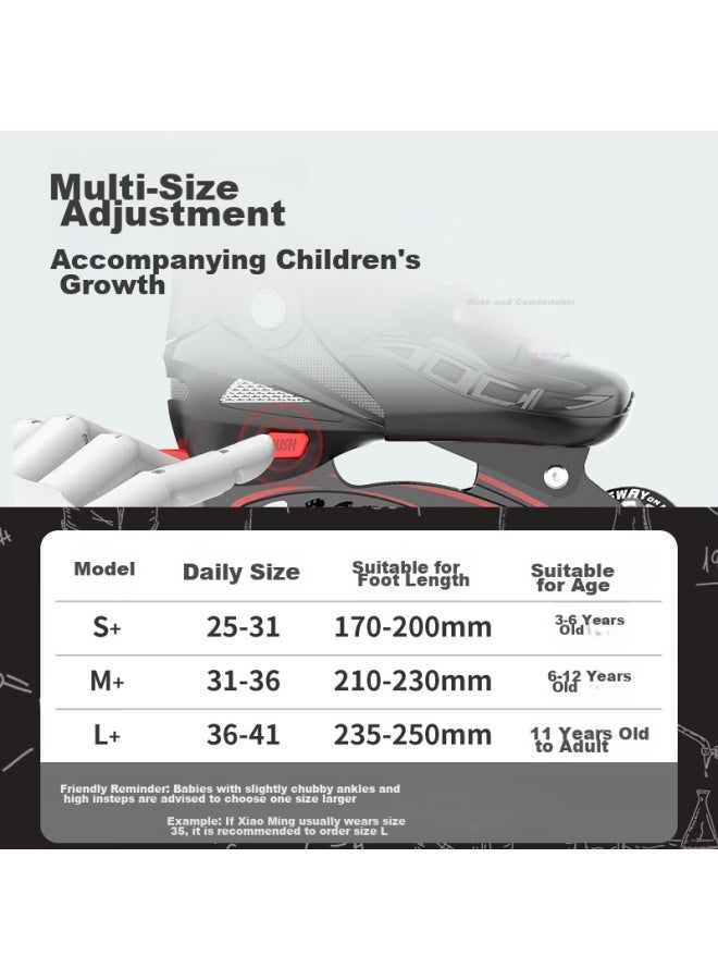 Sway Roller Skates For Children, Inline Skates For Boys And Girls, Complete Set With Adjustable Wheels, Roller Skates For Beginners And Older Kids, Straight-wheel S7 - Image 1
