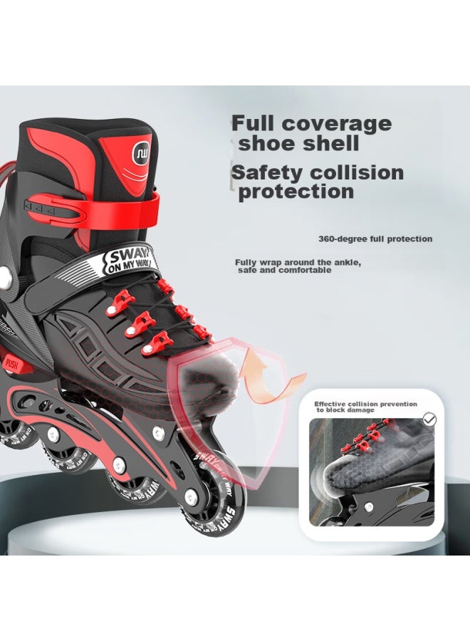Sway Roller Skates For Children, Inline Skates For Boys And Girls, Complete Set With Adjustable Wheels, Roller Skates For Beginners And Older Kids, Straight-wheel S7 - Image 4