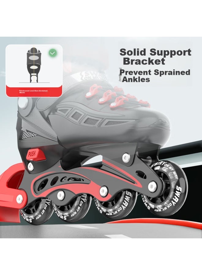 Sway Roller Skates For Children, Inline Skates For Boys And Girls, Complete Set With Adjustable Wheels, Roller Skates For Beginners And Older Kids, Straight-wheel S7 - Image 5
