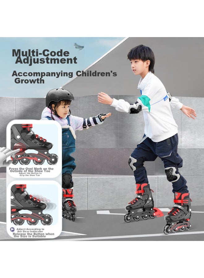 Sway Roller Skates For Children, Inline Skates For Boys And Girls, Complete Set With Adjustable Wheels, Roller Skates For Beginners And Older Kids, Straight-wheel S7 - Image 3