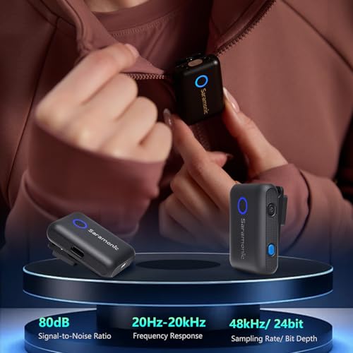 Saramonic Blink500 B2+ Wireless Lavalier Microphone for iPhone/Android/Cameras, 492ft Range, 20h Battery Life with Noise Cancelling Compatibale for Interview Vlog Live Stream Podcast Video Recording - Image 5