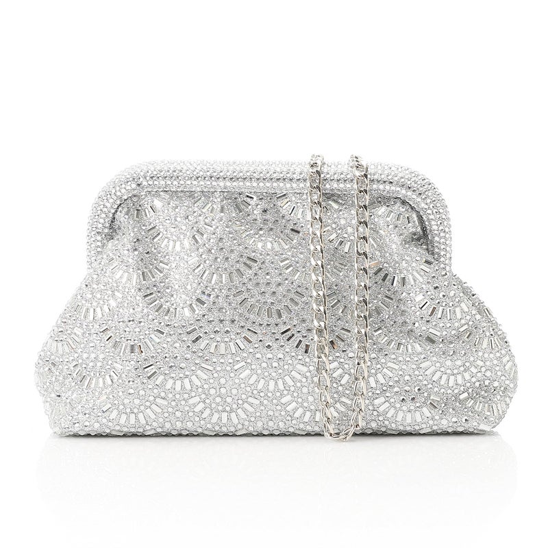 Mr.joe Rhinestone Soiree Clutch - Silver - Image 1