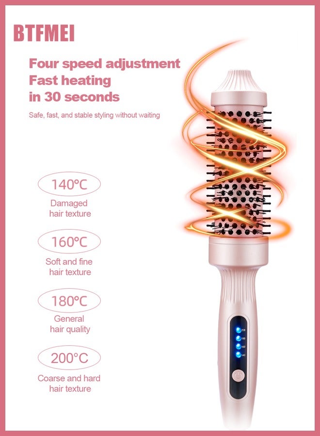 BTFMEI Thermal Brush, Hot Air Brush, Blow-Dry Styling Enhancer, Heated Round Brush, Dual Voltage, Tourmaline Ceramic, Negative Ion Technology, 4 Temperature Settings To Reduce Damage, Automatic Shut-Off, Ptc Heating Element - Image 4