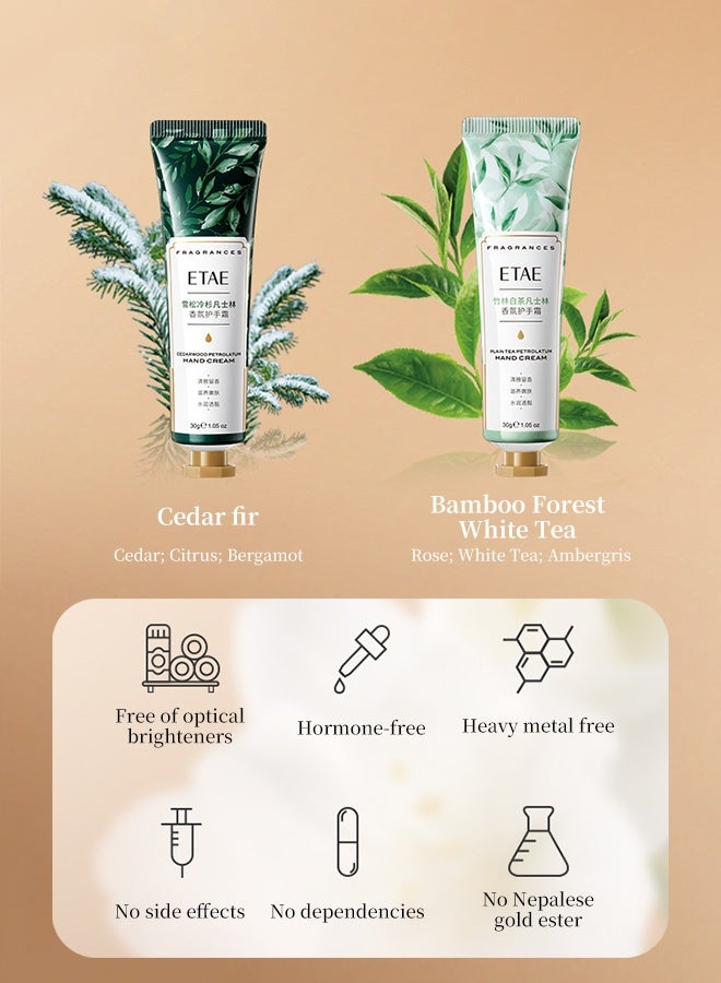 Etae 6-Piece Petrolatum Fragrance Hand Cream Gift Set, 6 Natural Scents Including Jasmine, Gardenia, Sakura & Sandalwood, Non-Greasy Moisturizing Hand Lotion for Dry Skin, Luxury Gift Set for Women - Image 5