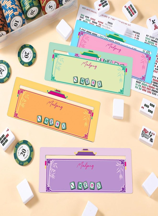 Faccito 4 Pcs Mahjong Card Guide and Line Finder for Strategy Tool for Beginners, for Travel, Parties, Competitions, Game Nights(7.48 x 2.76 Inches,Cute,Macron Color) - Image 4