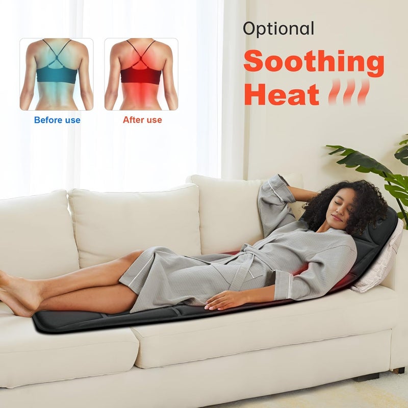 CILI Full Body Massage Mat with Heat Vibration Back Massage Pad Full Body Massager for Neck Back Pain Massage Mattress Pad Gifts for Men Women - Image 2