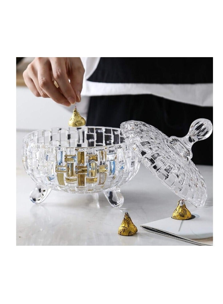 2 Packs Glass Candy Sweet Jar With Lid Glass Storage Container Jar for Sweet Sugar Candy Size 12 CM - Image 2