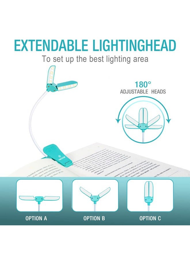 Vekkia 14 LED Rechargeable Book-Light for Reading at Night, Eye-Care Reading Light for Books in Bed, 180° Adjustable Clip on Book Light,3 Color Temperatures, Lightweight, Perfect Gifts for Book Lovers - Image 5