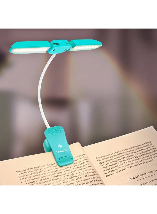 Vekkia 14 LED Rechargeable Book-Light for Reading at Night, Eye-Care Reading Light for Books in Bed, 180° Adjustable Clip on Book Light,3 Color Temperatures, Lightweight, Perfect Gifts for Book Lovers - Image 1