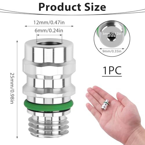 CZMZHFC High Pressure AC Valve,Air Conditioning Service Port Includes Caps M12x1.5,AC Schrader Valve Replacement for MT0105, 800-955, 59946, GM 52458184, 15-5438,Compatible with GMC Chevy Select Models (1Pc) - Image 2