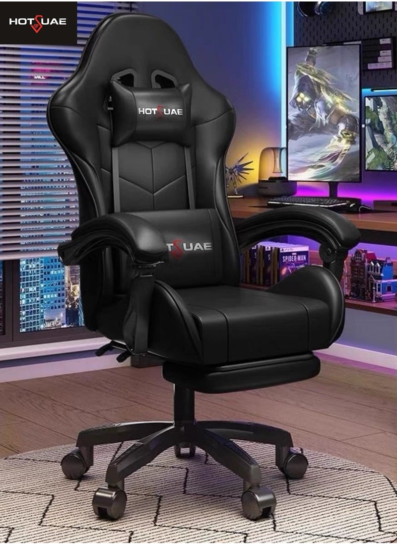 HotsUAE - Gaming Chair with Footrest, Ergonomic Office Chair, Height Adjustable Video Gaming Chair, Headrest and Lumbar Support 360° Swivel - Image 1