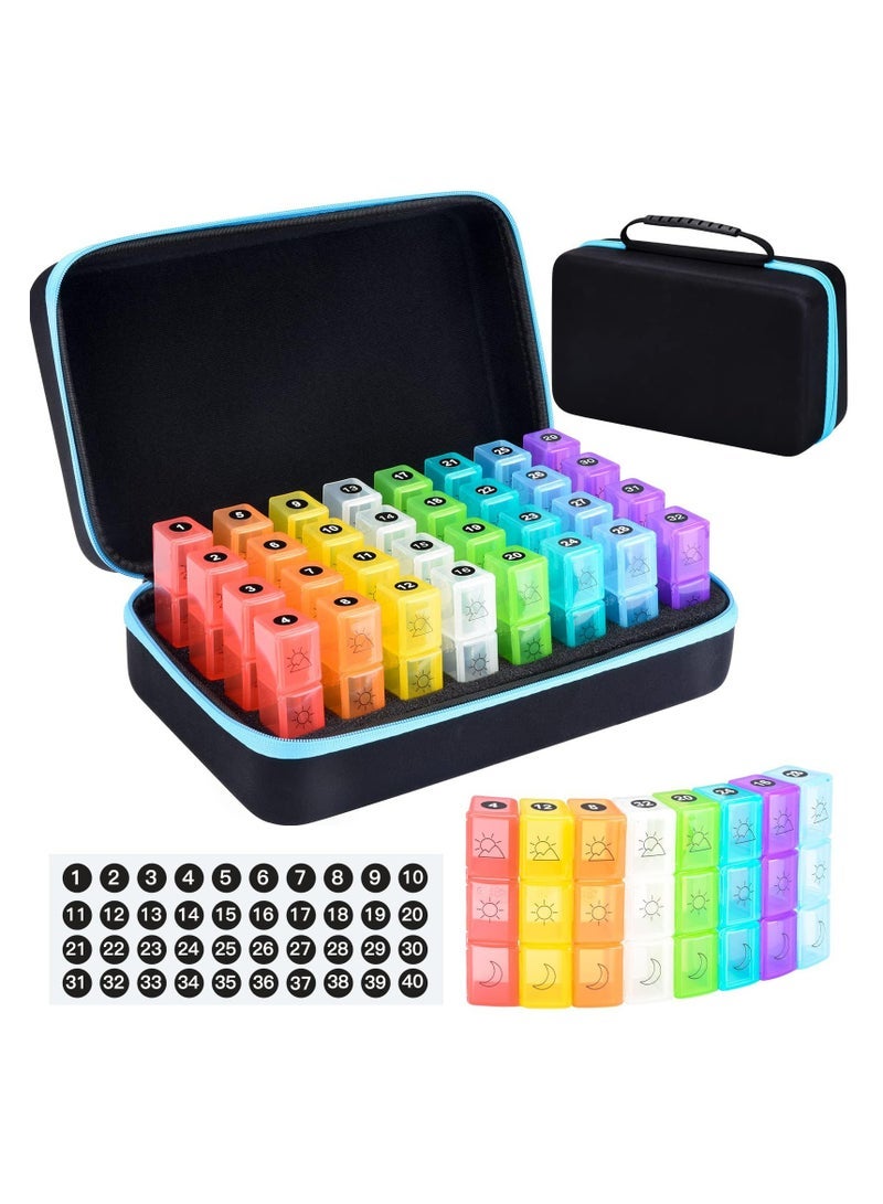 general Monthly Pill Organizer 3X a Day, 30 Day Travel Pill Box Organizer with 32 Daily Compartments, Month Pill Box Organizer for Fish Oil, Vitamins, Supplements and Medications - Image 1