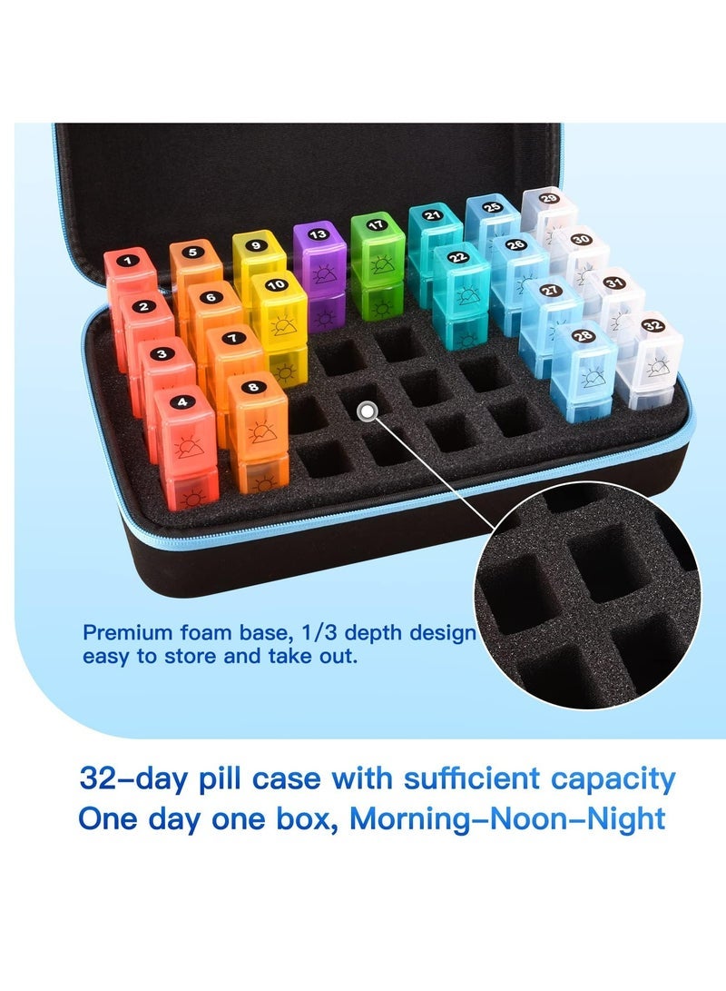 general Monthly Pill Organizer 3X a Day, 30 Day Travel Pill Box Organizer with 32 Daily Compartments, Month Pill Box Organizer for Fish Oil, Vitamins, Supplements and Medications - Image 2