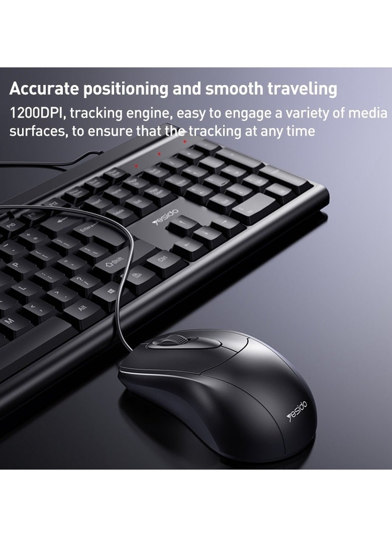 Yesido Yesido KB18 High Quality USB Interface Durable And Water Resistant Wired Keyboard And Mouse Set  - Image 2