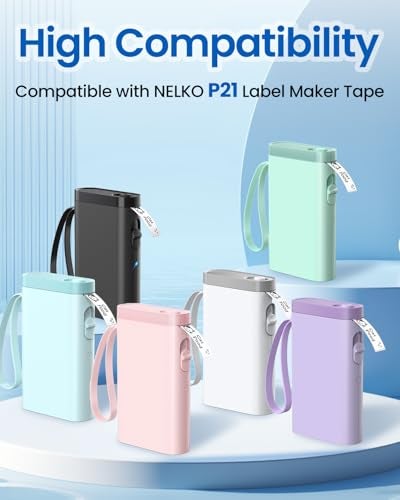 Odolpin 3 Rolls Compatible with Nelko P21 Label Maker Tape,14x40mm (0.55"x1.57"),180 Labels/Roll, White,and P21 Label Tape Replace for ORGBRO X1,NADAIIN N12, ORGSTA S001,POLONO P31S Label Maker - Image 2