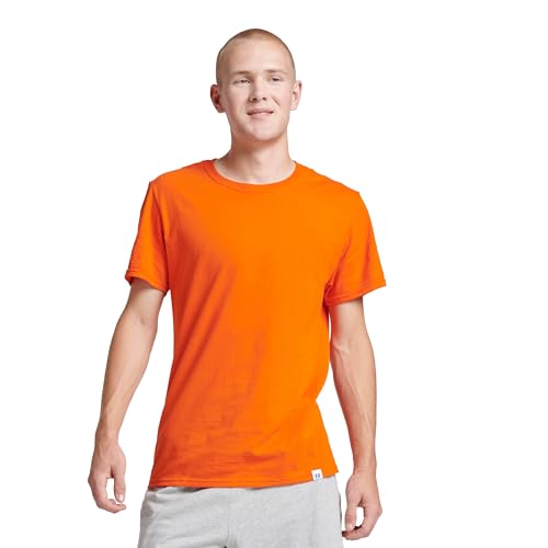 Russell Athletic Men's Essenital Men's Short Sleeve Tee Shirt, Burnt Orange, XL - Image 1