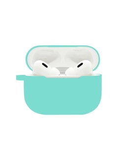 Suitable For Airpods Pro2 Protective Case Silicone Case Airpods4 Apple Wireless Bluetooth Headset Case-Color:Mint Color (with Hanging Ears 1.2mm)-Applicable Models:Airpods 1/2 Pearlescent Bag Packaging