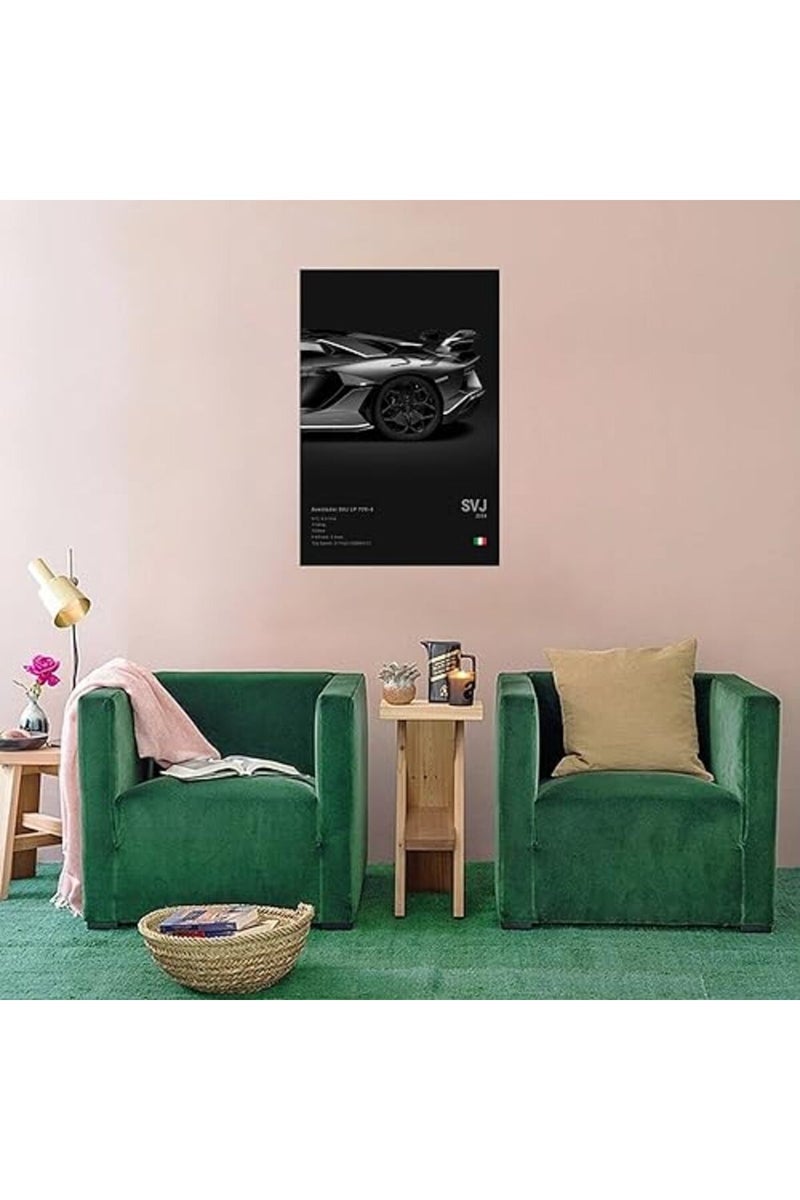Dujoi Car Poster Supercar Posters Car Wall Art Muscle Car Posters Car Canvas Wall Art Car Pictures Car Wall Decor Car Room Decor Unframe-style 12x18inch(30x45cm) - Image 4
