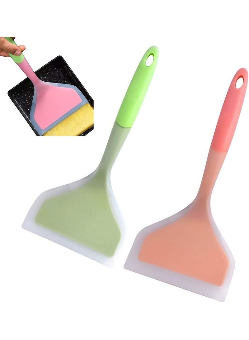 2-Piece Set Of High-Temperature Resistant Non-Stick Special Spatulas, Baking Spatulas That Do Not Damage The Pans, Kitchen Household Cooking Spatulas, Pancake Silicone Spatulas  - Image 1
